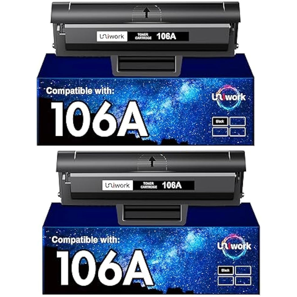 Uniwork 106A W1106A Toner Cartridge for HP Laser 107w MFP 135w | 2-Pack Black