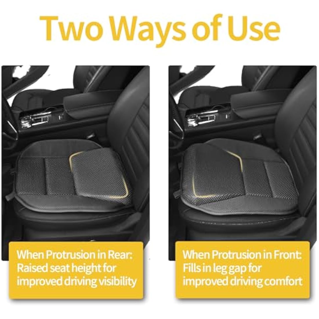 Memory Foam Wedge Car Seat Cushion for Driving – 4 Inch
