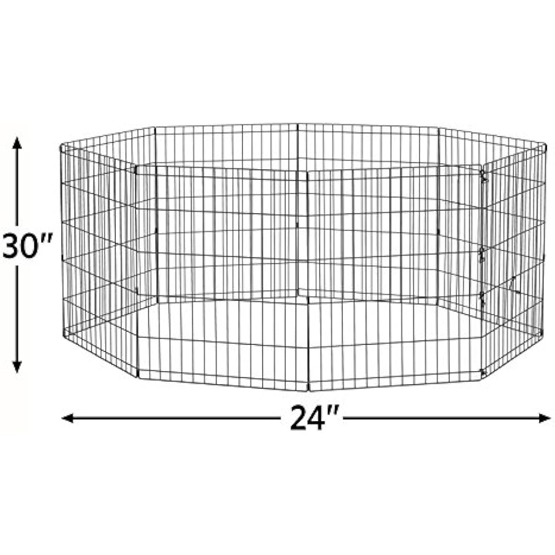 New World Metal Dog Exercise Pen | 76cm Black Portable Pet Playpen