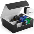 Mlikero Leather Trading Card Deck Case | 1800+ Card Storage Box for MTG