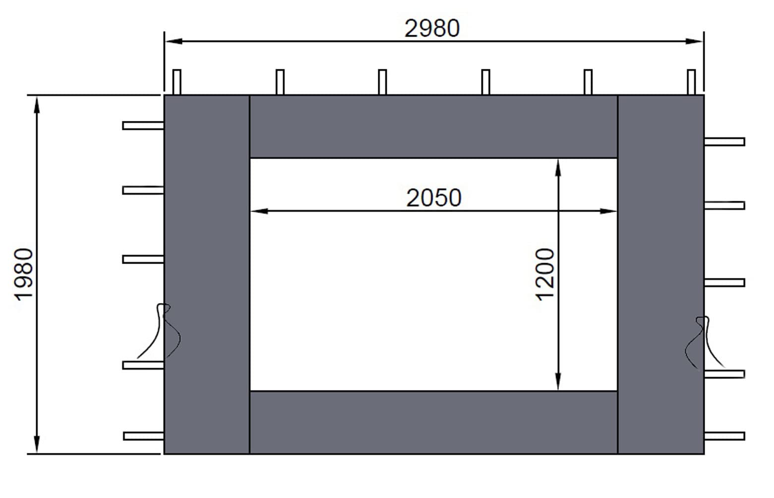 Jolof Store Gazebo Side Panels 3x4m | Anthracite Polyester with Window