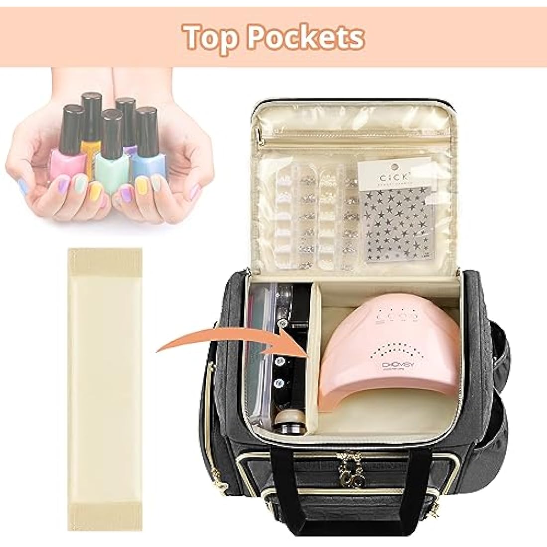 Jolof Store Nail Polish Organiser – 70 Bottle Double Layer Case, Grey