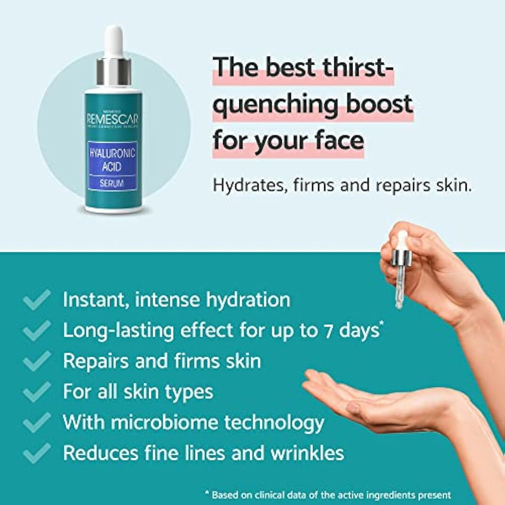 Remescar Hyaluronic Acid Face Serum - Intense Moisturising Complex 30ml