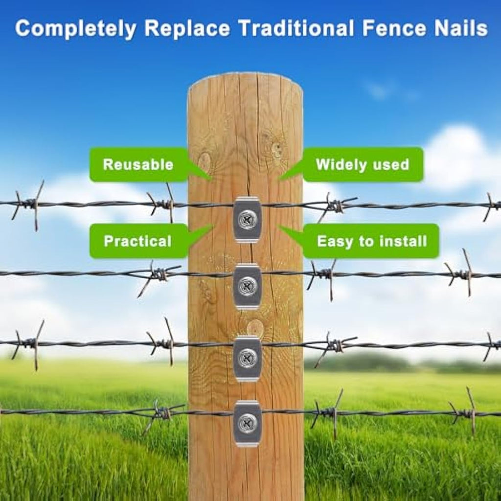 SELEWARE 200 Pcs Stainless Steel Fence Staples for Wire Mesh Fencing