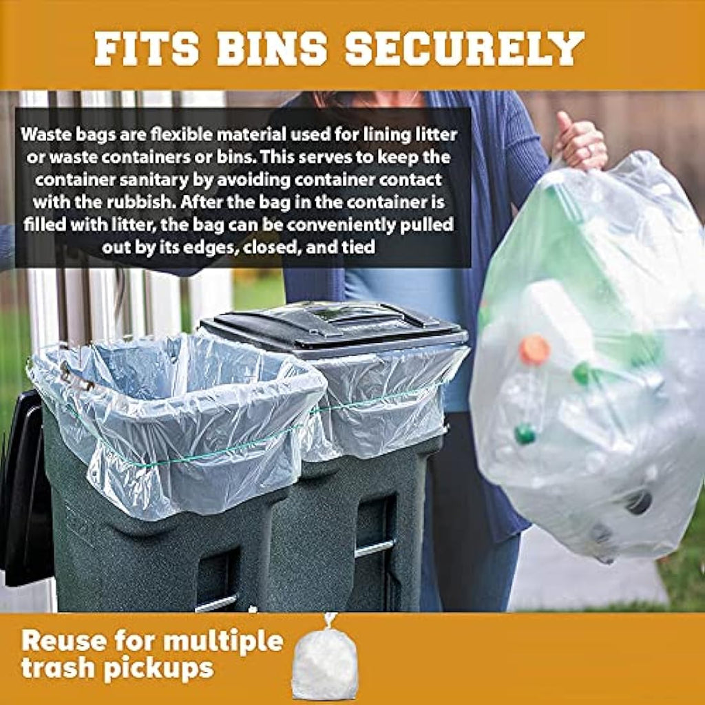 Capra Falconeri Clear Bin Liners – 200 Large 85L Heavy Duty Sacks