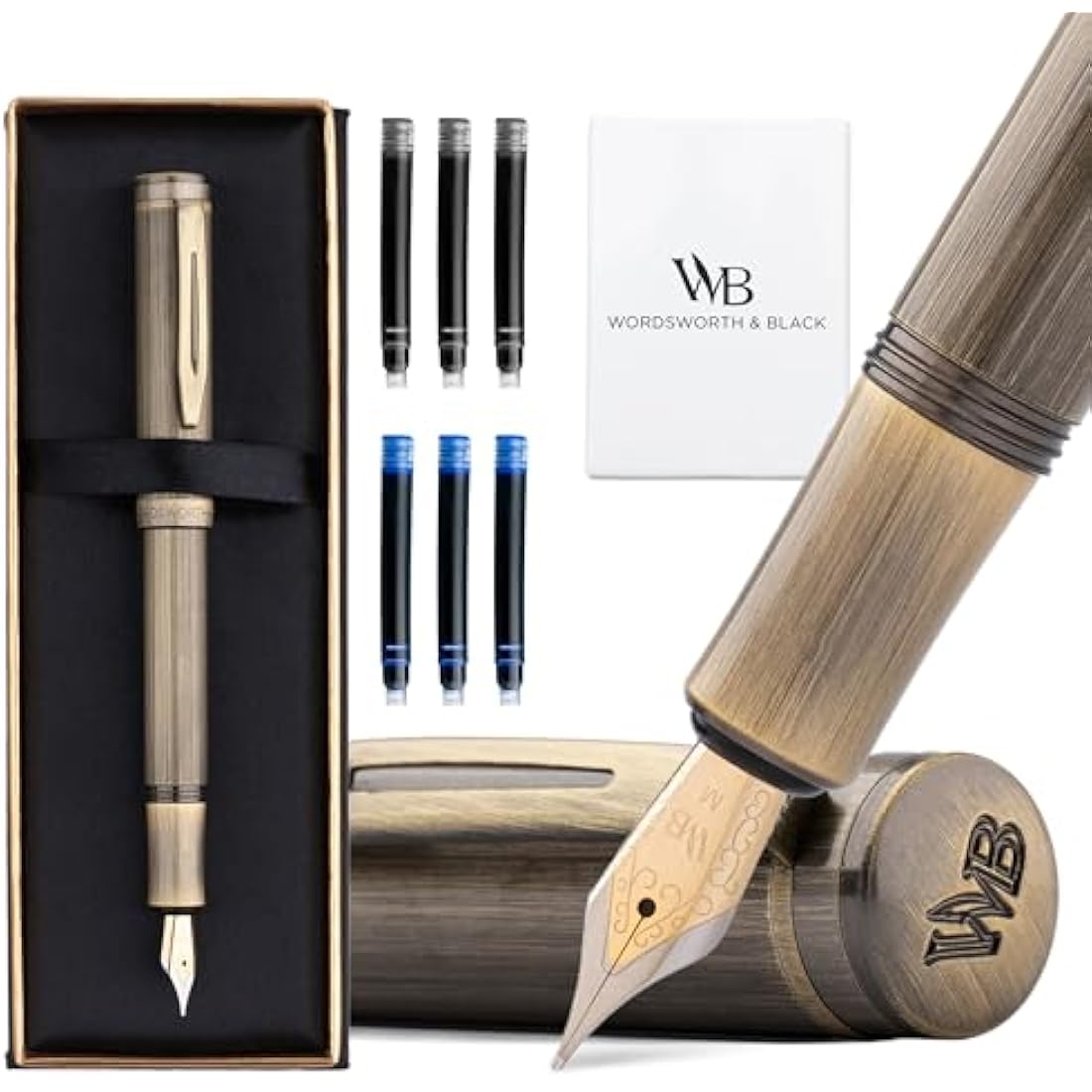 Wordsworth and Black Luxury Mini EDC Fountain Pen | Bronze Pocket Pen