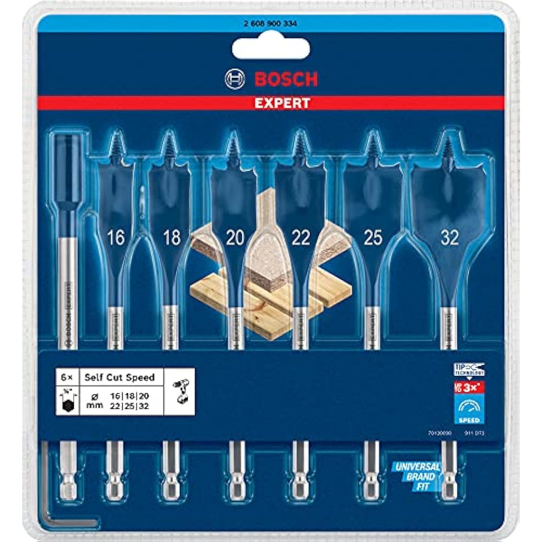 Bosch EXPERT Self Cut Speed Spade Drill Bit Set - 7-Piece Wood Set