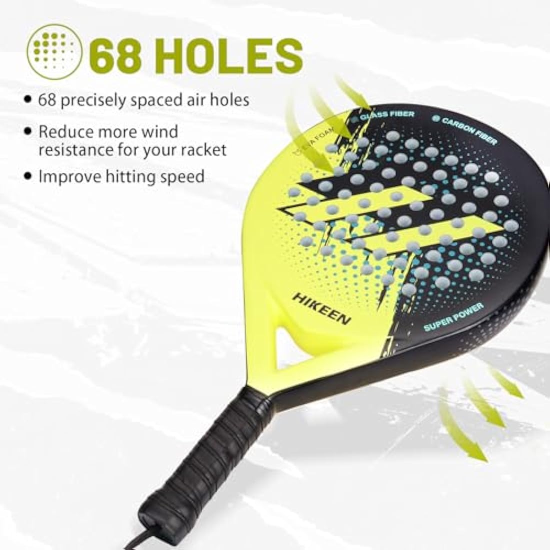 BOOSTEADY Carbon Fiber Padel Racket with 3 Tennis Balls and Bag