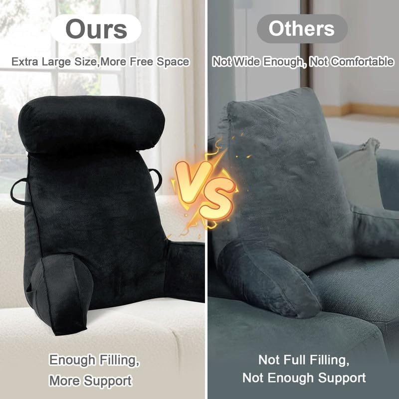 Mingfuxin Reading Pillow | Velvet Bed Backrest with Neck and Arm Support