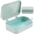 Angoily Plastic Soap Box with Drainer and Lid | 2-Layer Soap Dish