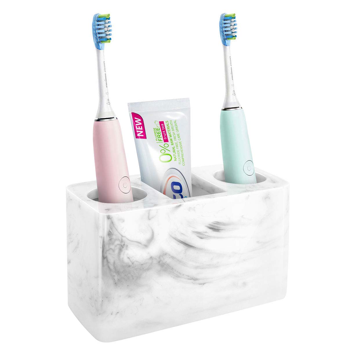 Luxspire Resin Toothbrush Holder – 3 Slot Electric Toothpaste Stand