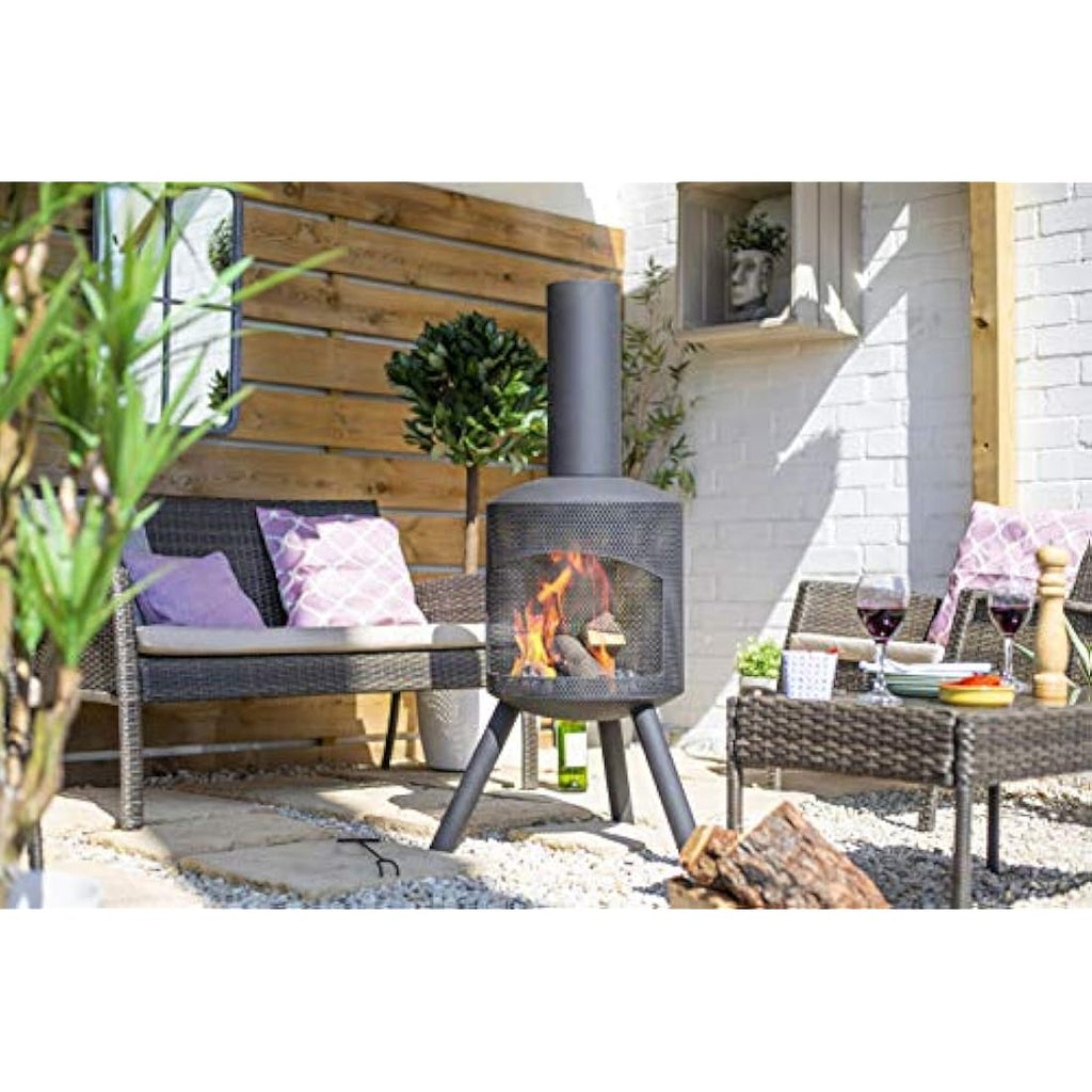 Jolof Store Santana Mesh Body Chimenea – Durable Steel Outdoor Fireplace