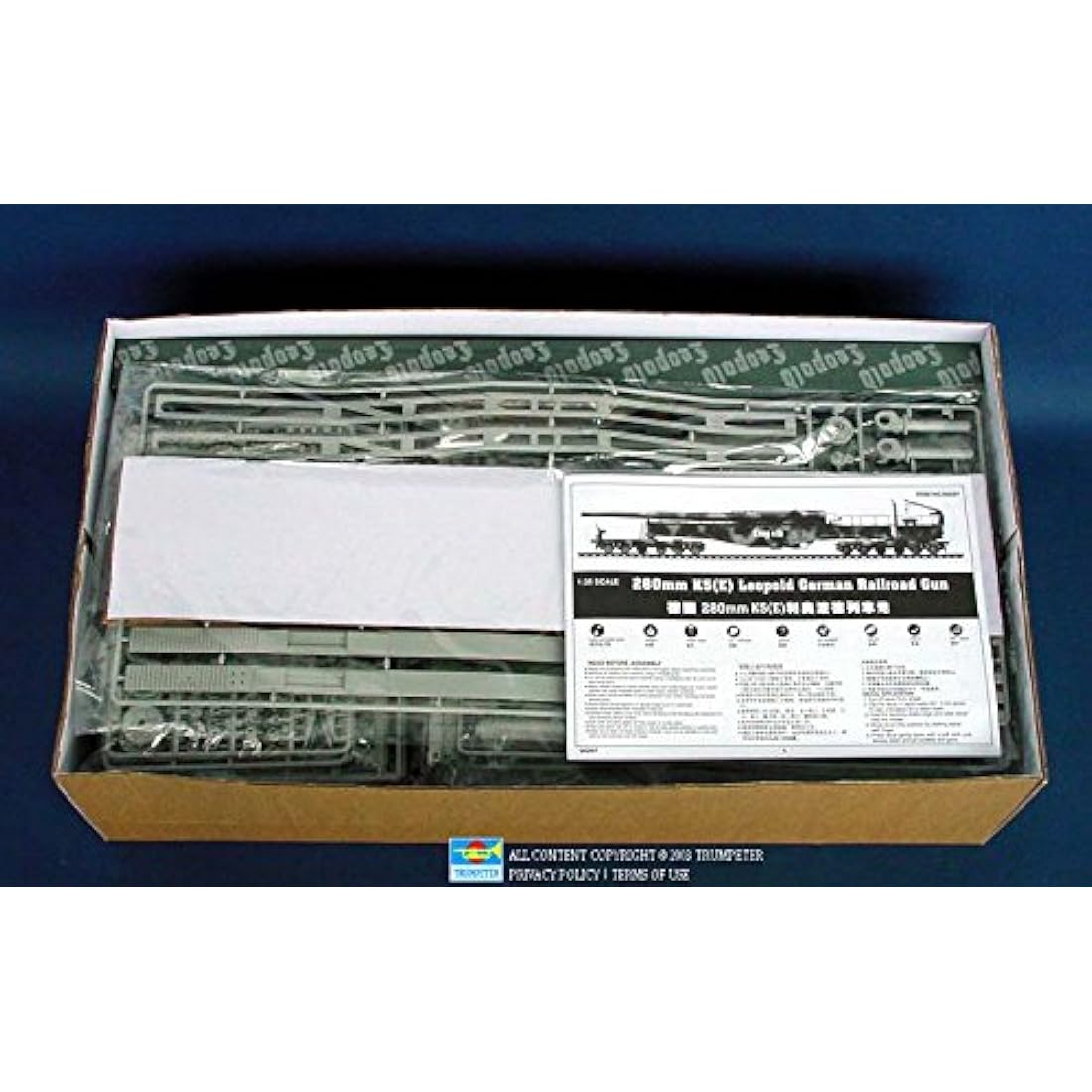 Trumpeter 1:35 German K5E Leopold Railroad Gun Military Plastic Model Kit