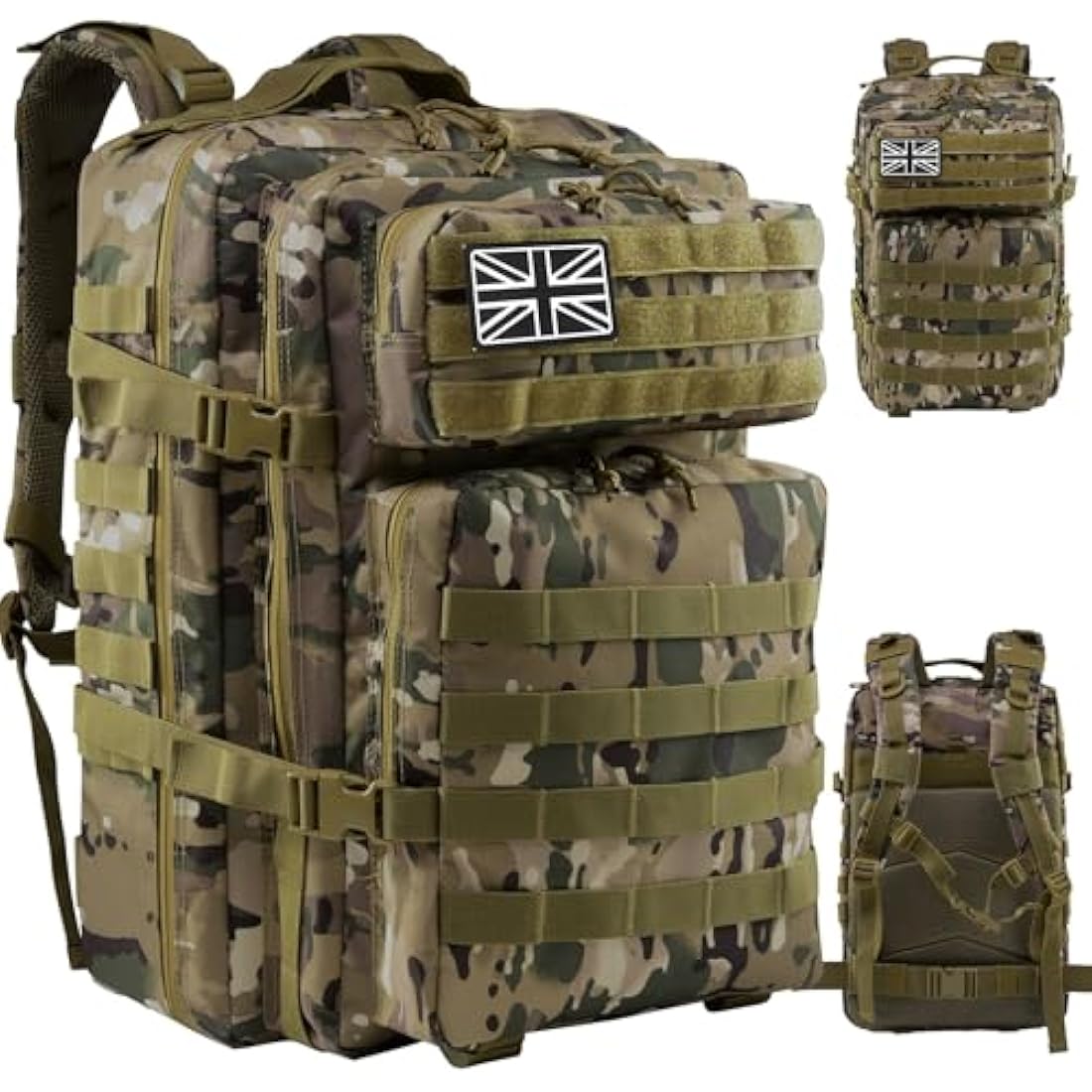 Delgeo 45L Military Tactical Backpack – Waterproof MOLLE Assault Pack