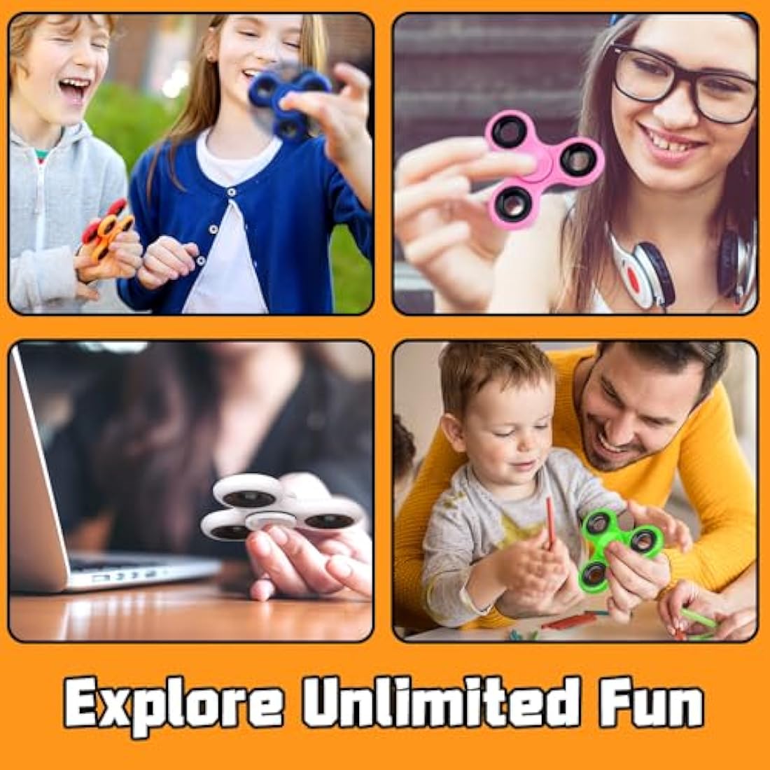 10 Pack Fidget Spinner Set – Alloy Sensory Stress Toys