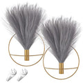 Metal Ring Wall Vase with Artificial Pampas Grass - 2 Pack