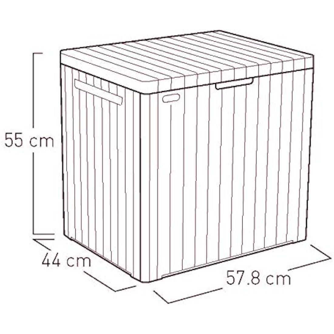 Keter City 113L Outdoor Garden Storage Box – Grey Wood Effect Resin