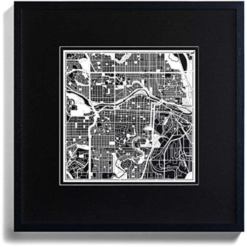 Calgary Paper Cut City Map -  Minimalist Wall Art 30x30cm