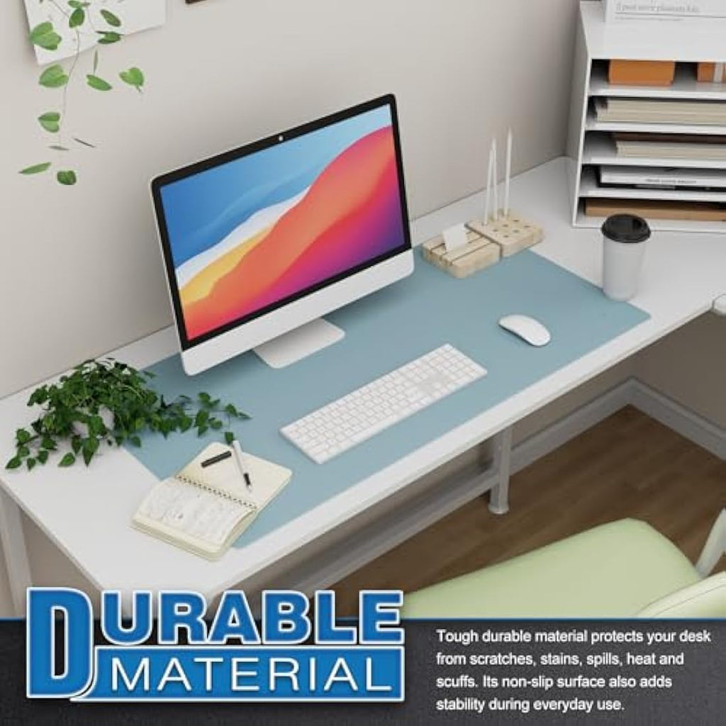 K KNODEL Dual-Sided Leather Desk Mat | Large Mouse Pad & Writing Blotter