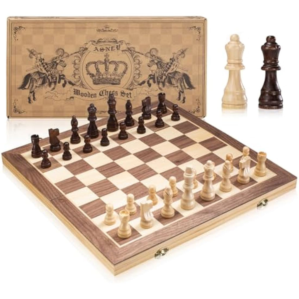ASNEY 15 Inch Magnetic Wooden Chess Set | Staunton Tournament Board