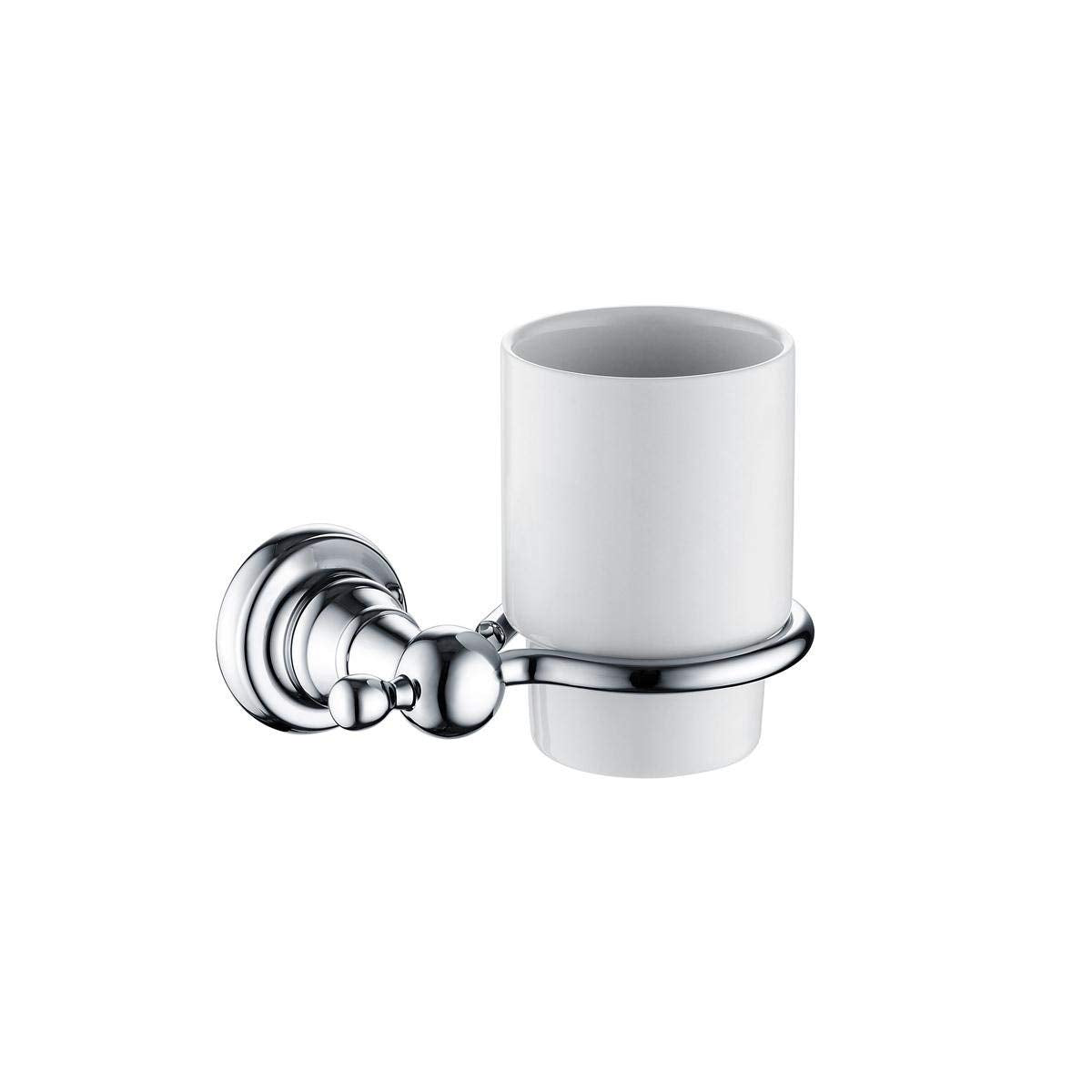 1901 Tumbler and Holder Brass Chrome Plated - image 1