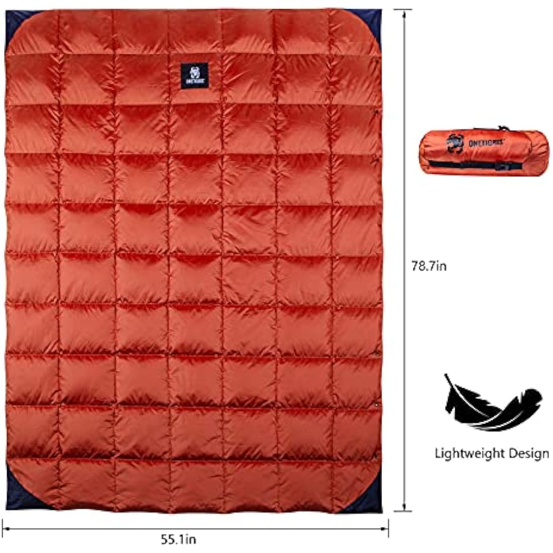 OneTigris Down Camping Blanket – Lightweight Packable Puffy Outdoor Quilt