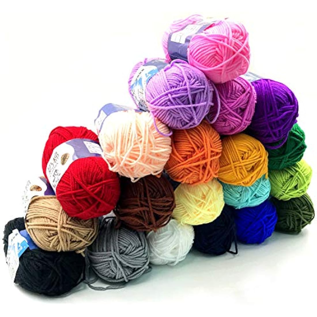 Milk Cotton Yarn | 20 Pack Multicolour Soft Wool for Crochet