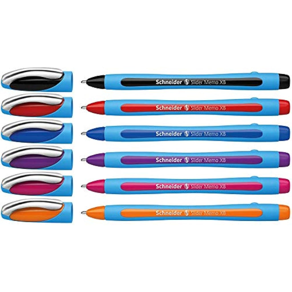 Schneider Slider Memo XB Ballpoint Pens - Blue & Assorted - 16 Pack