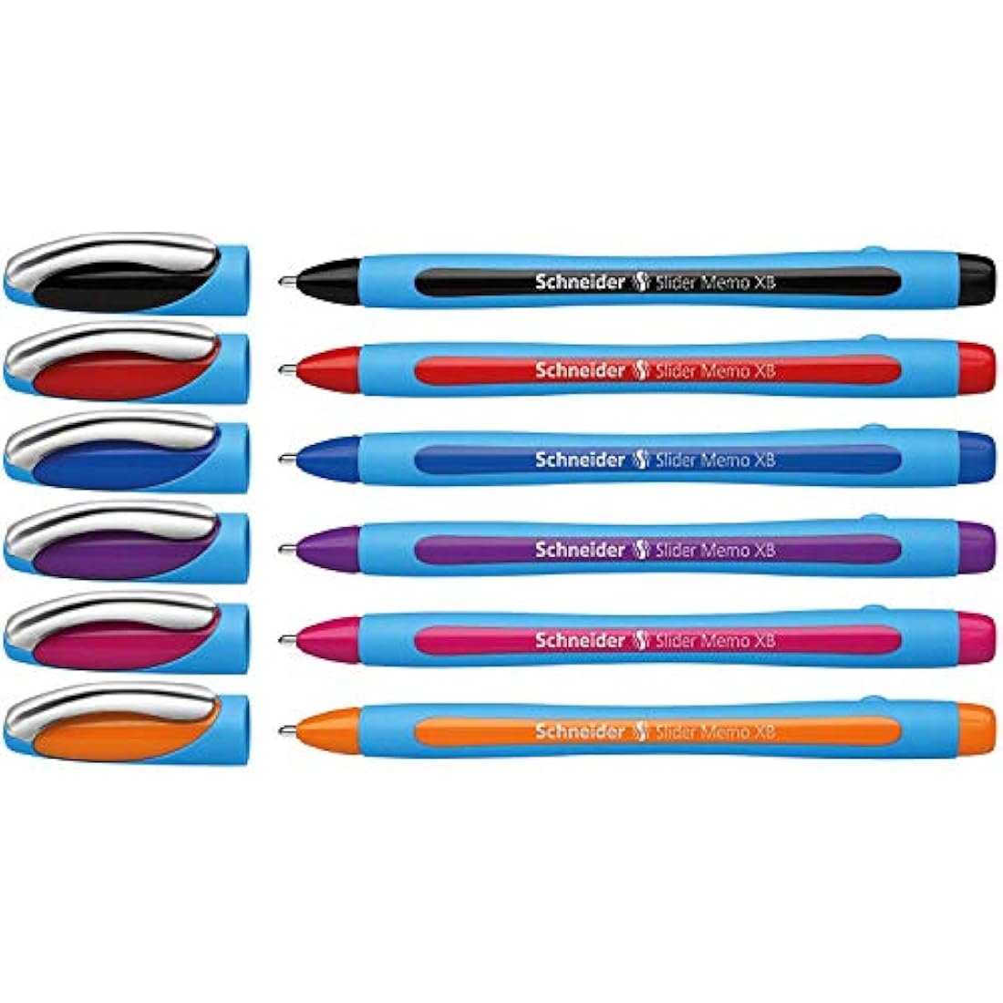 Schneider Slider Memo XB Ballpoint Pens - Blue & Assorted - 16 Pack