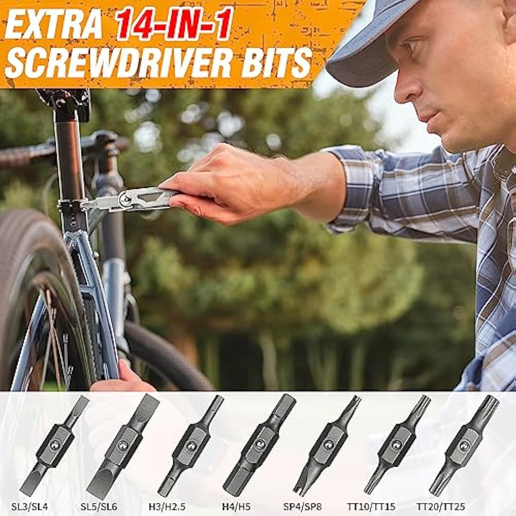 BIBURY 31-in-1 Multitool Pliers | Stainless Steel Tool with 16-Bit Set