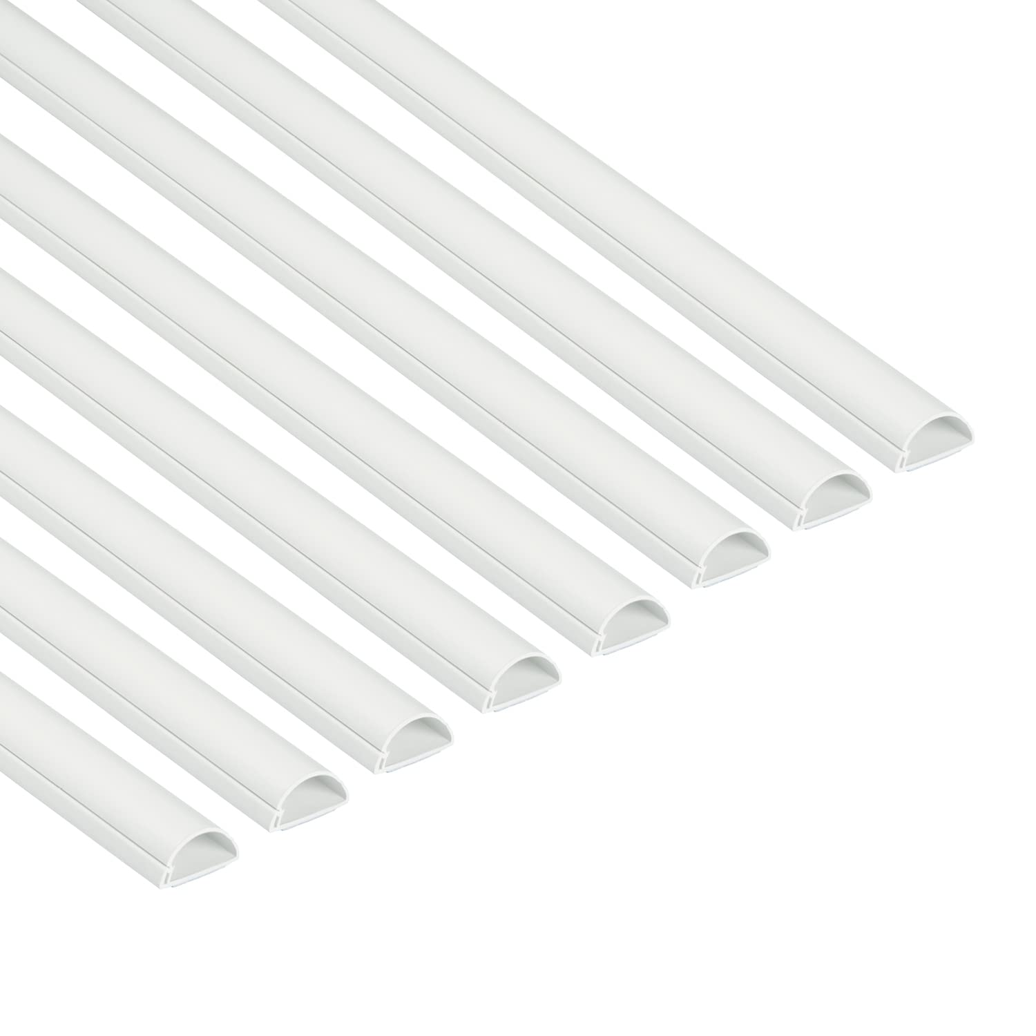 D-Line Mini Cable Trunking | Half Round Self-Adhesive Wire Cover - White