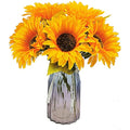 Artificial Silk Sunflower Bouquet - 6 Bunches for Home Decor