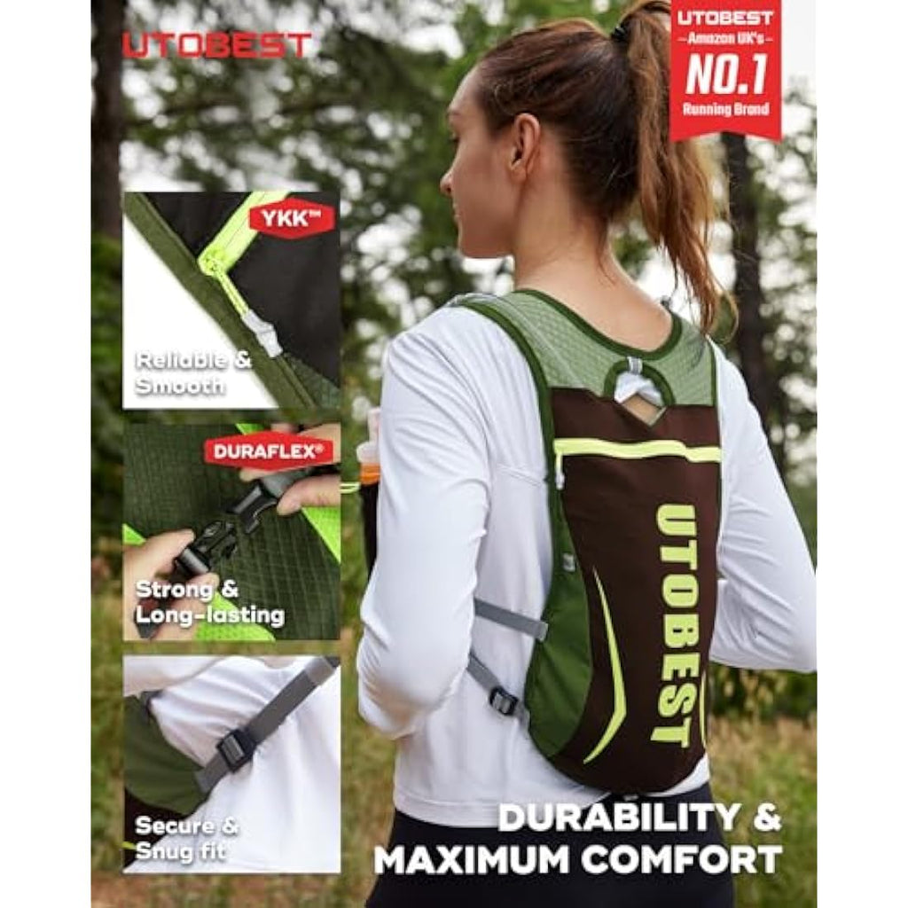 UTOBEST 5L Running Vest – Lightweight Hydration Pack with 1.5L Bladder
