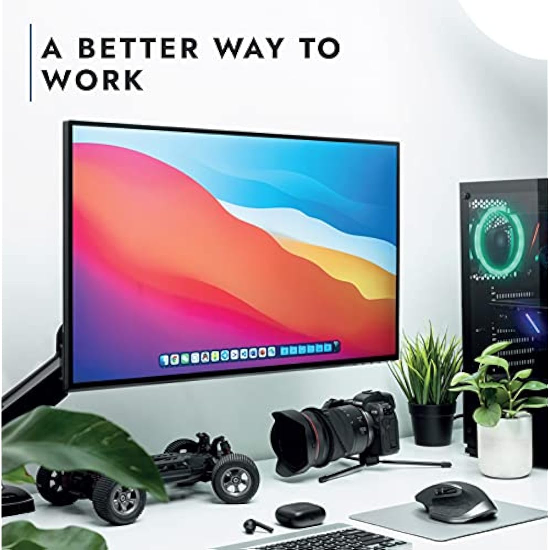 Invision MX200 Single Monitor Arm Desk Mount for 19-32 Inch Screens