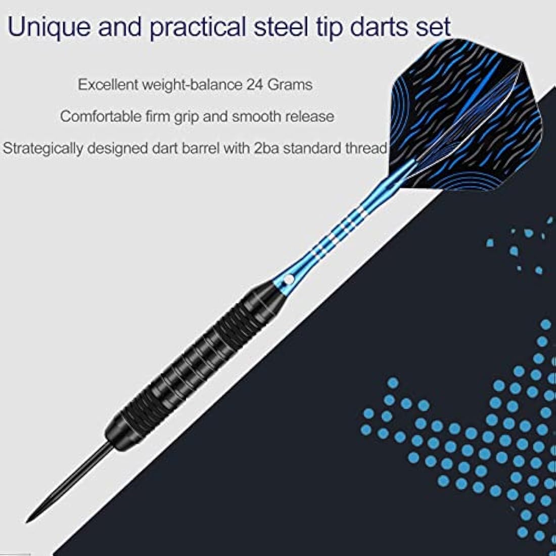 DARTSPACE 12 Pack Steel Tip Darts Set | 22-24g Professional Metal Darts