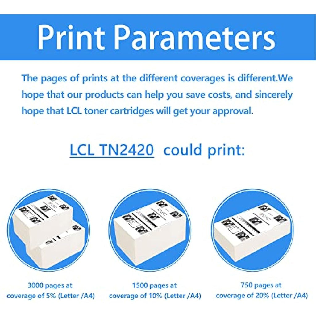 LCL TN2420 Toner & DR2400 Drum Kit for Brother HL-L2350DW (2+1 Pack)