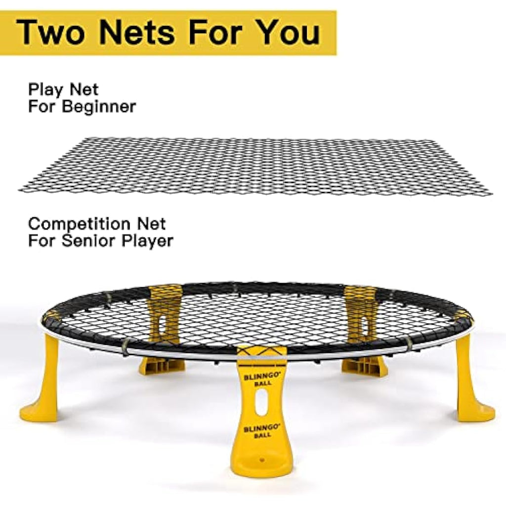 Mookis Blinngoball Roundnet Game Set – Outdoor Sports Kit with 3 Balls