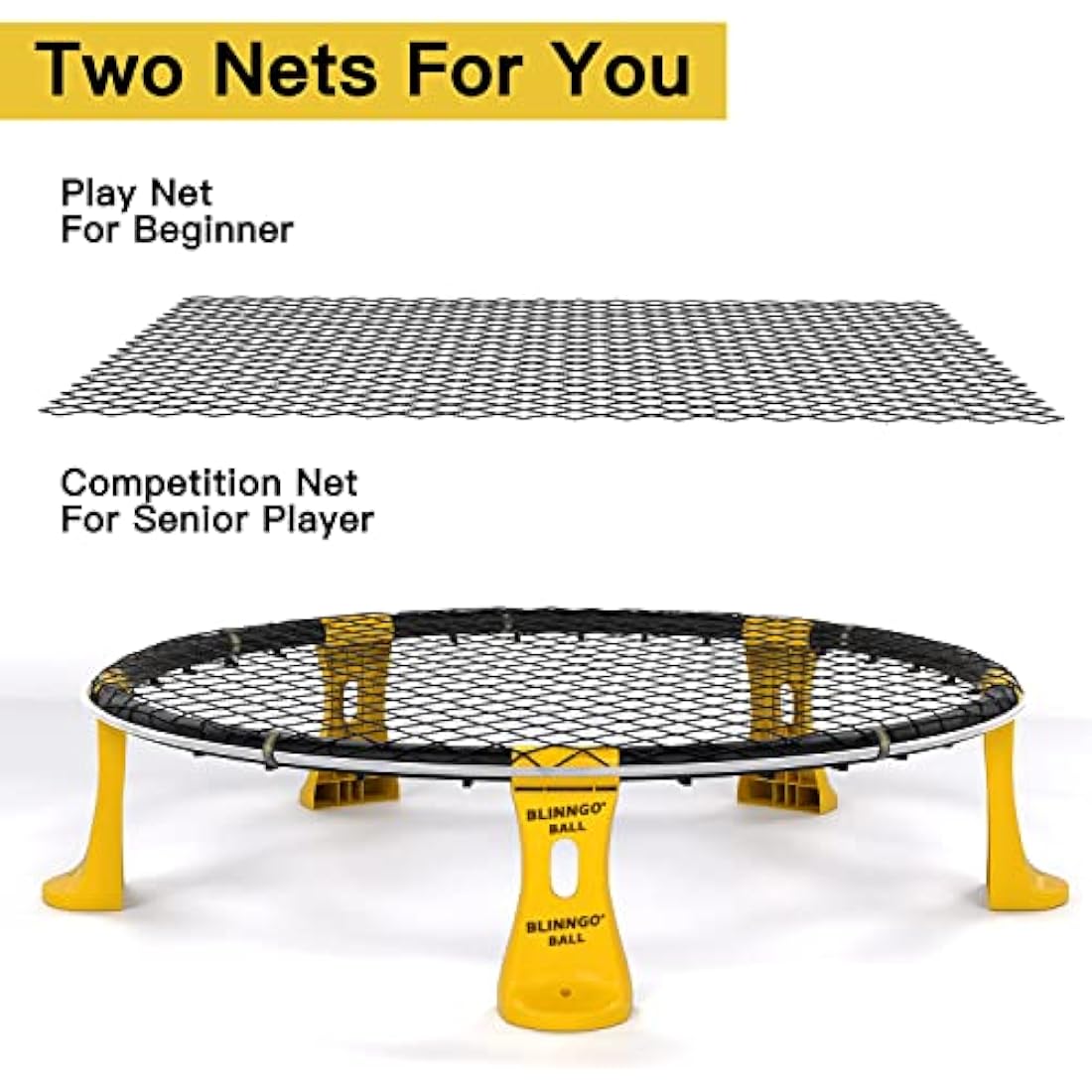 Mookis Blinngoball Roundnet Game Set – Outdoor Sports Kit with 3 Balls