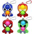 Hioph 4 Pcs Pop It Fidget Keychain – Silicone Stress Relief Sensory Toy