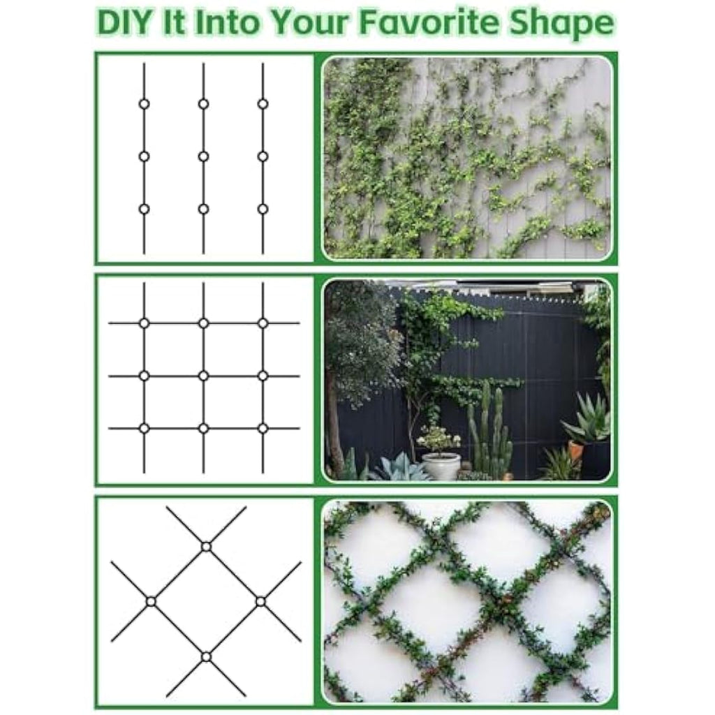 Kalolary 30M Stainless Steel Garden Wire Trellis Kit for Climbing Plants