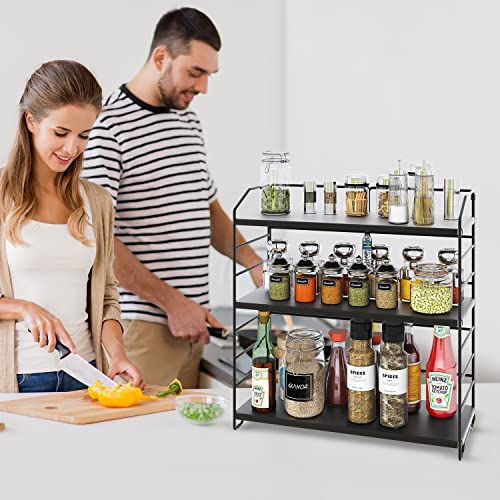 AIRUJIA 3-Tier Spice Rack | Adjustable Stainless Steel Countertop Organizer
