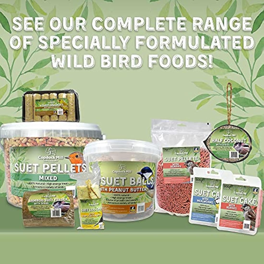 Copdock Mill Mixed Suet Pellets Wild Bird Food – 40% Fat Content – 12.75kg
