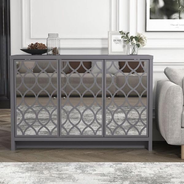 Galano Alice 3 Door Sideboard – Modern Wood Storage Cabinet, Night Owl