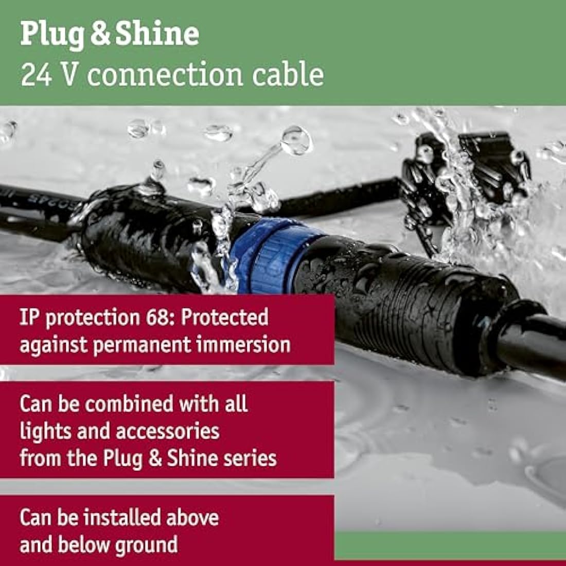 Paulmann Plug & Shine Outdoor Cable IP68 Waterproof 10m – 1-in-5 Out
