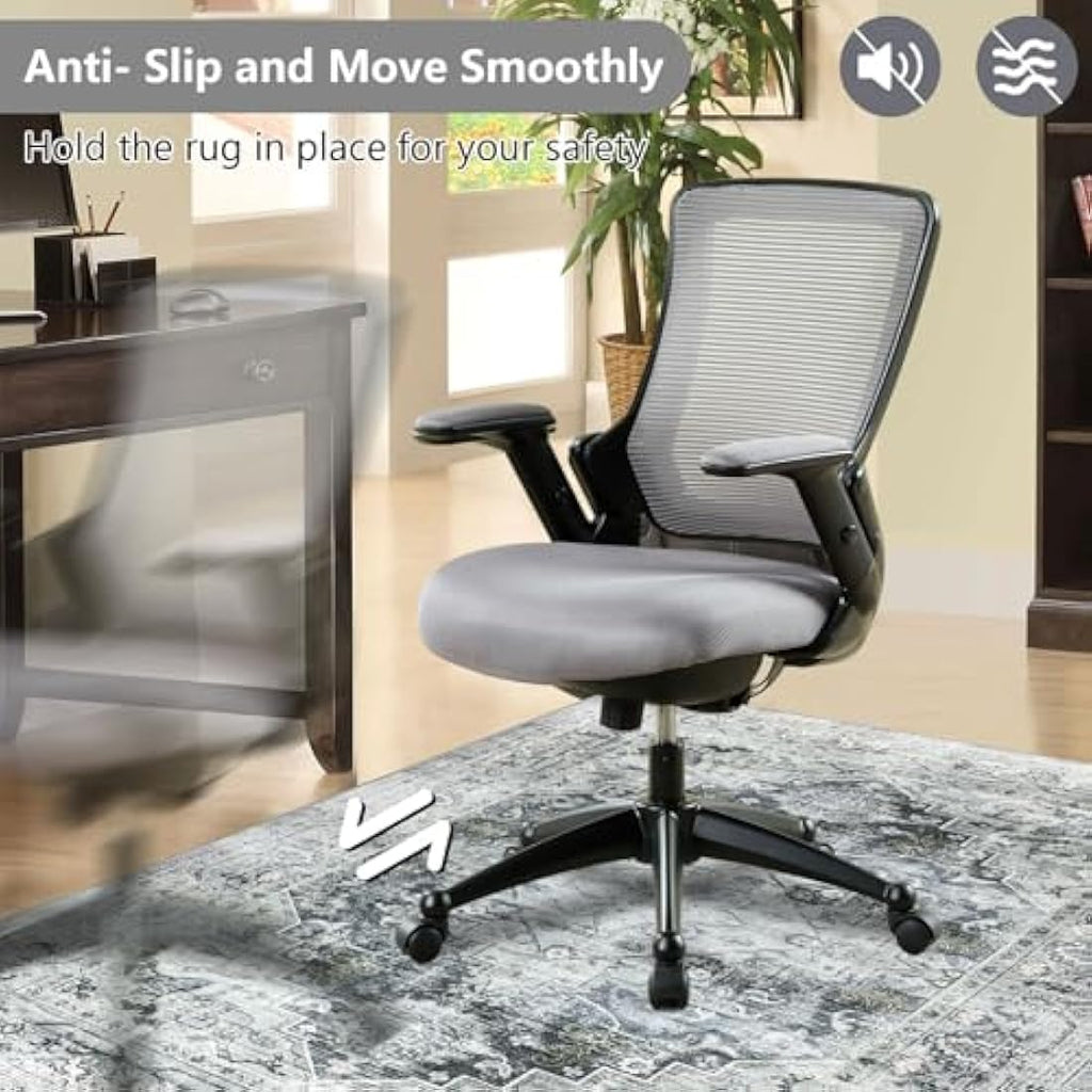 Office Chair Mat for Hardwood Floor - 120x150cm Grey Washable