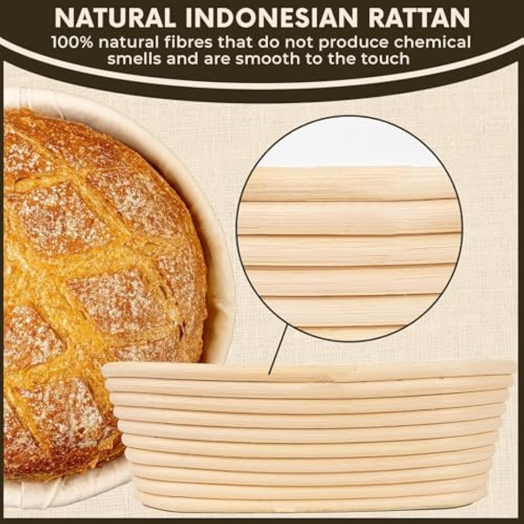 Sourdough Bread Starter Kit – Round & Oval Banneton Baskets
