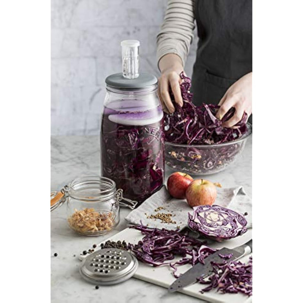 Kilner 3L Fermentation Set | Glass Jar with Air Lock & Weights