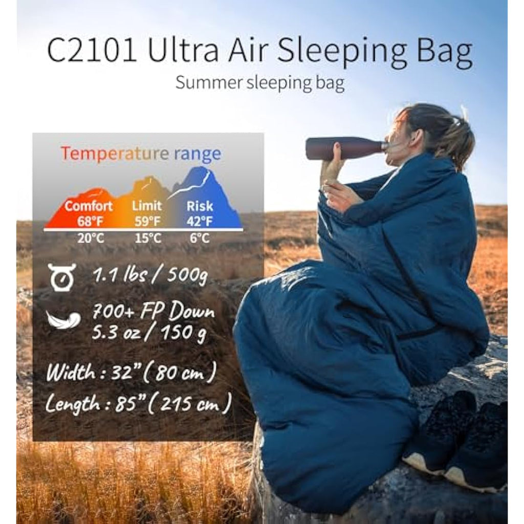 Jolof Store 700+ Fill Power Down Mummy Sleeping Bag – Ultralight 3-Season