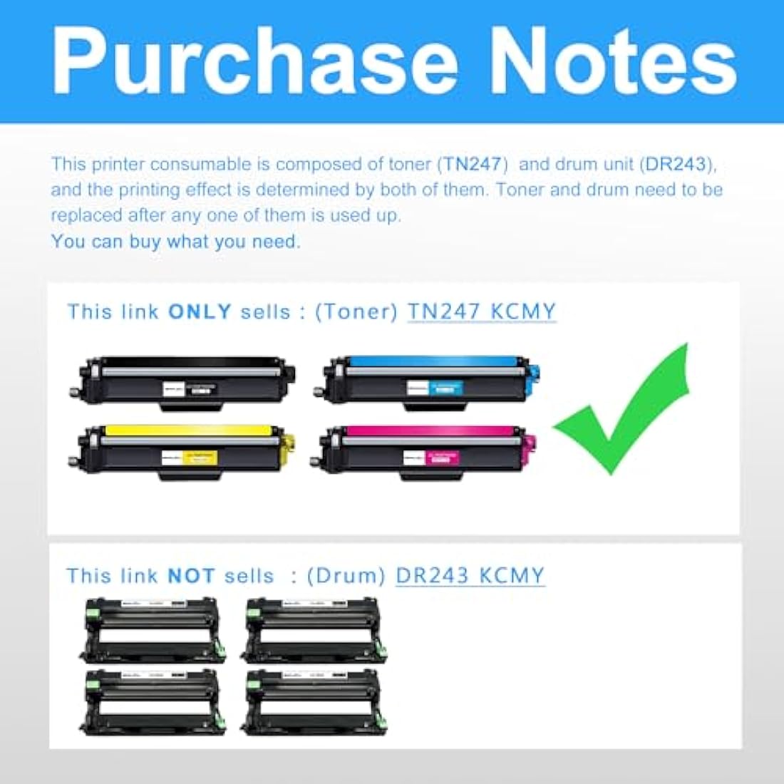 LCL TN247 High Yield Toner Cartridge for Brother HL-L3230CDW (4 Pack)