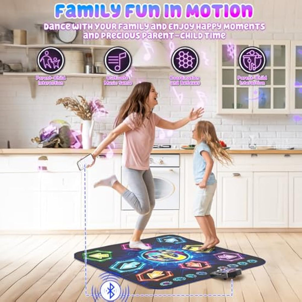 Surelect 8-Button Light Up Dance Mat with Bluetooth for Kids 3-12